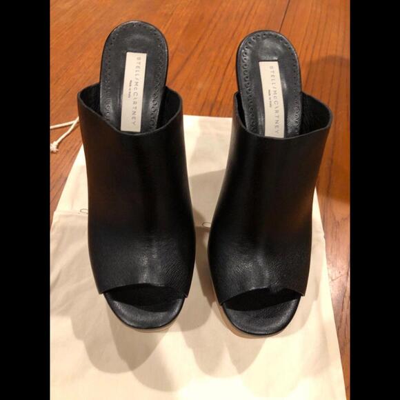 New Stella McCartney Scott Black Sandal Vegan Leather Clog Mules Slides sz 41 10 - Picture 7 of 9